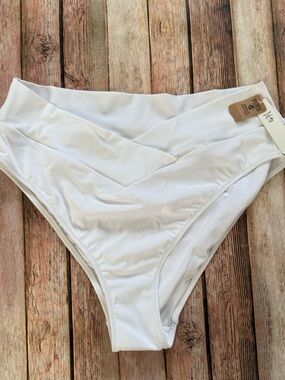 PINK White High-Waist Bikini Bottom size XXL